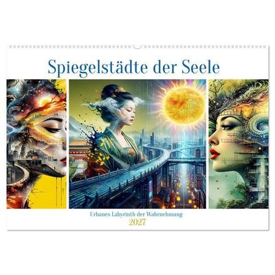 Spiegelstädte der Seele - Urbanes Labyrinth der Wahrnehmung (Wandkalender 2027 DIN A2 quer), CALVENDO Monatskalender