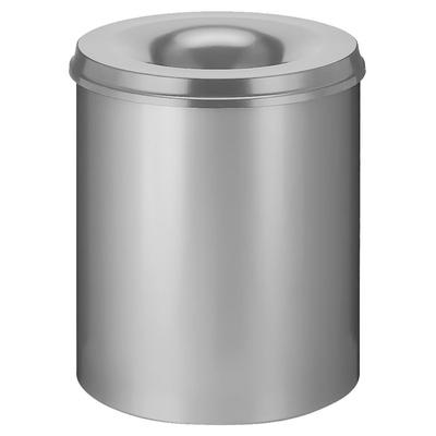 PROREGAL Selbstlöschender Papierkorb & Abfallsammler aus Metall | 80 Liter, HxØ 54x47cm | Grau