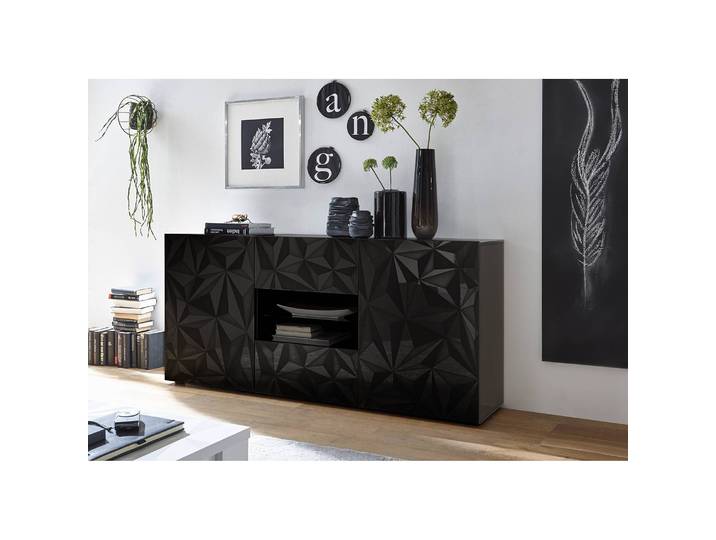 Buffet Prisma II 181 x 84 x 42cm Gris/Anthracite brillant