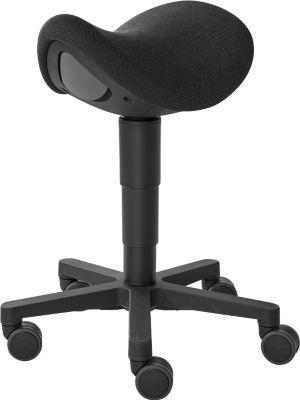 Bimos Sattelhocker, Sattelsitz, 3D-Sitzdynamik, Sitzhöhe 540-800 mm, Universalrollen Ø 65 mm, schwarz