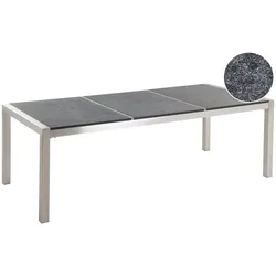 GARTENTISCH Edelstahl/Naturstein schwarz geflammt 220/100 cm Grosseto