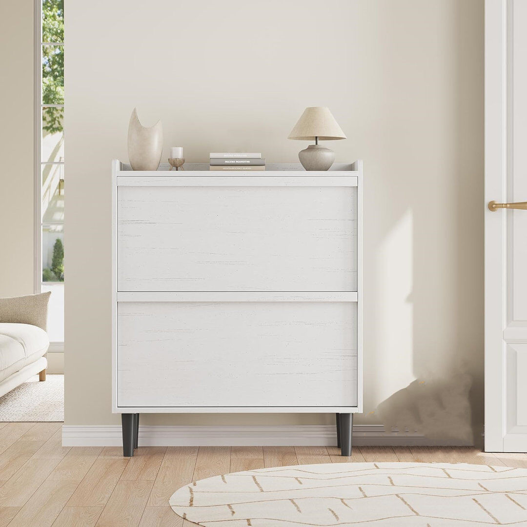 Blue Elephant 16 Pair Shoe Storage Cabinet White Wood 16