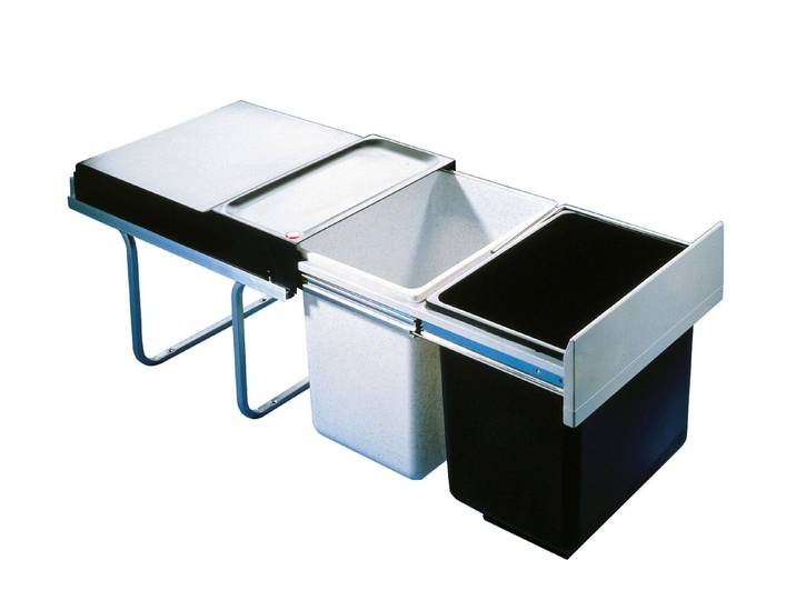 Hailo Einbaumülleimer Hailo Tandem Mülleimer Küche Einbau 40-90cm Schrank 2x18 L Mültrennung, siehe Beschreibung