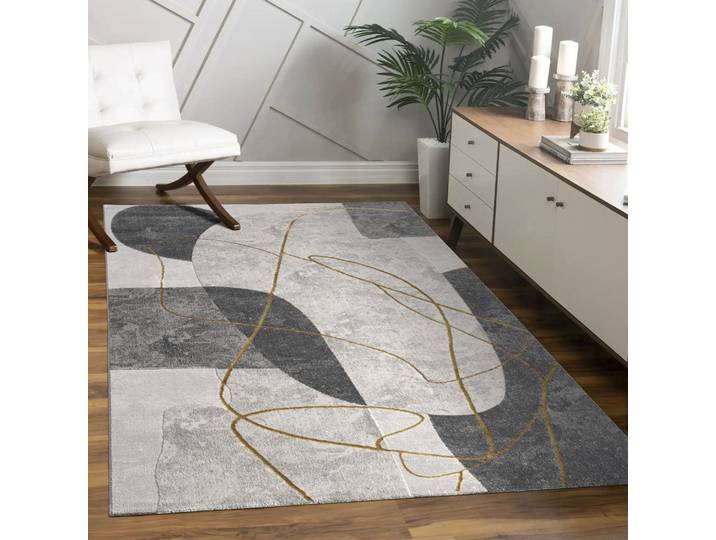 Paco Home Tuana 217 rechteckig 15 mm Höhe Kurzflor, modernes 3D-Design, Wohnzimmer