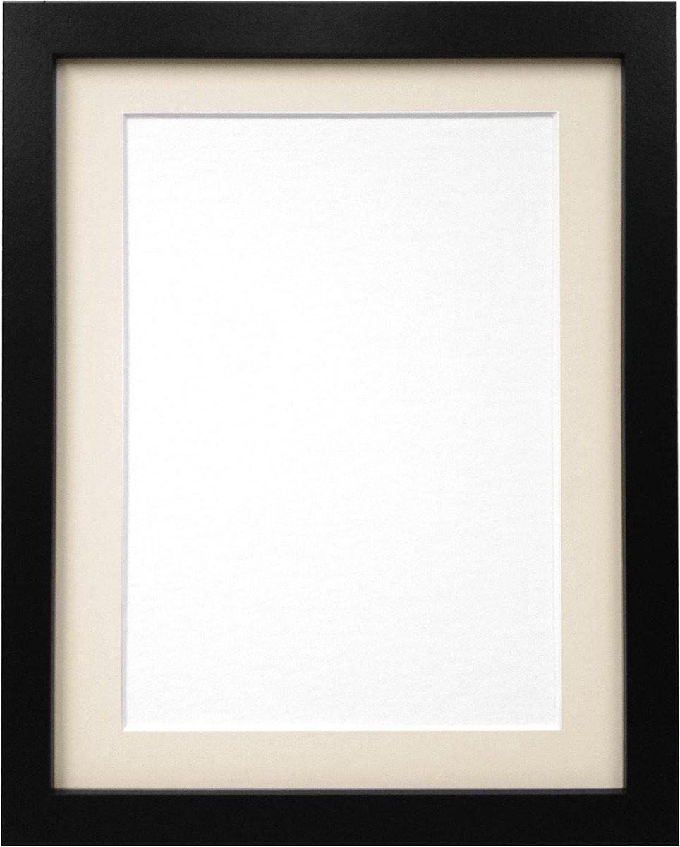 Zwarte posterlijst met ivoren passe-partout - 24 x 20 inch