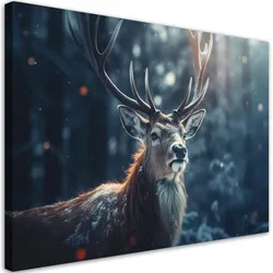 WANDBILD winterhirsch