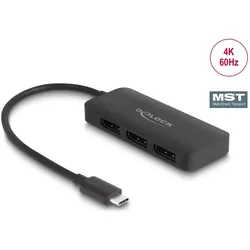 Delock USB Type-C™ Splitter (DP Alt Mode) zu 3 x DisplayPort MST 4K 60 Hz