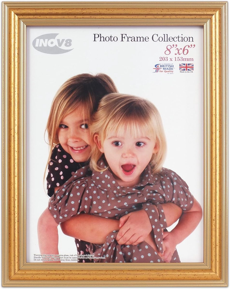 Gouden fotolijst voor wand of tafelstandaard - 8x6 inch