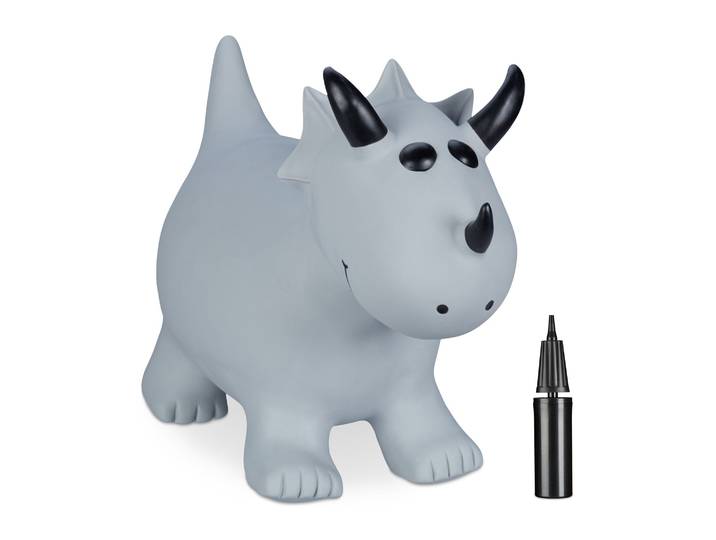 Hüpftier Dino Schwarz-Grau