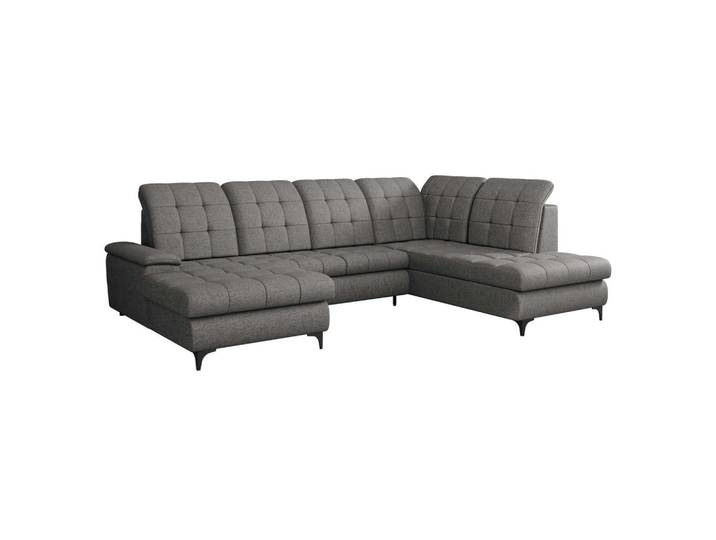 Mirjan24 Wohnlandschaft Enzo, Seite: Links, Dunkelgrau, U-Form,Rechteckig, 330x105x212 cm, Wohnzimmer, Sofas & Couches, Wohnlandschaften, Wohnlandschaften in U-Form