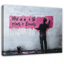 BILDER Abstrakt Grau Banksy Modern Wohnzimmer 120x80