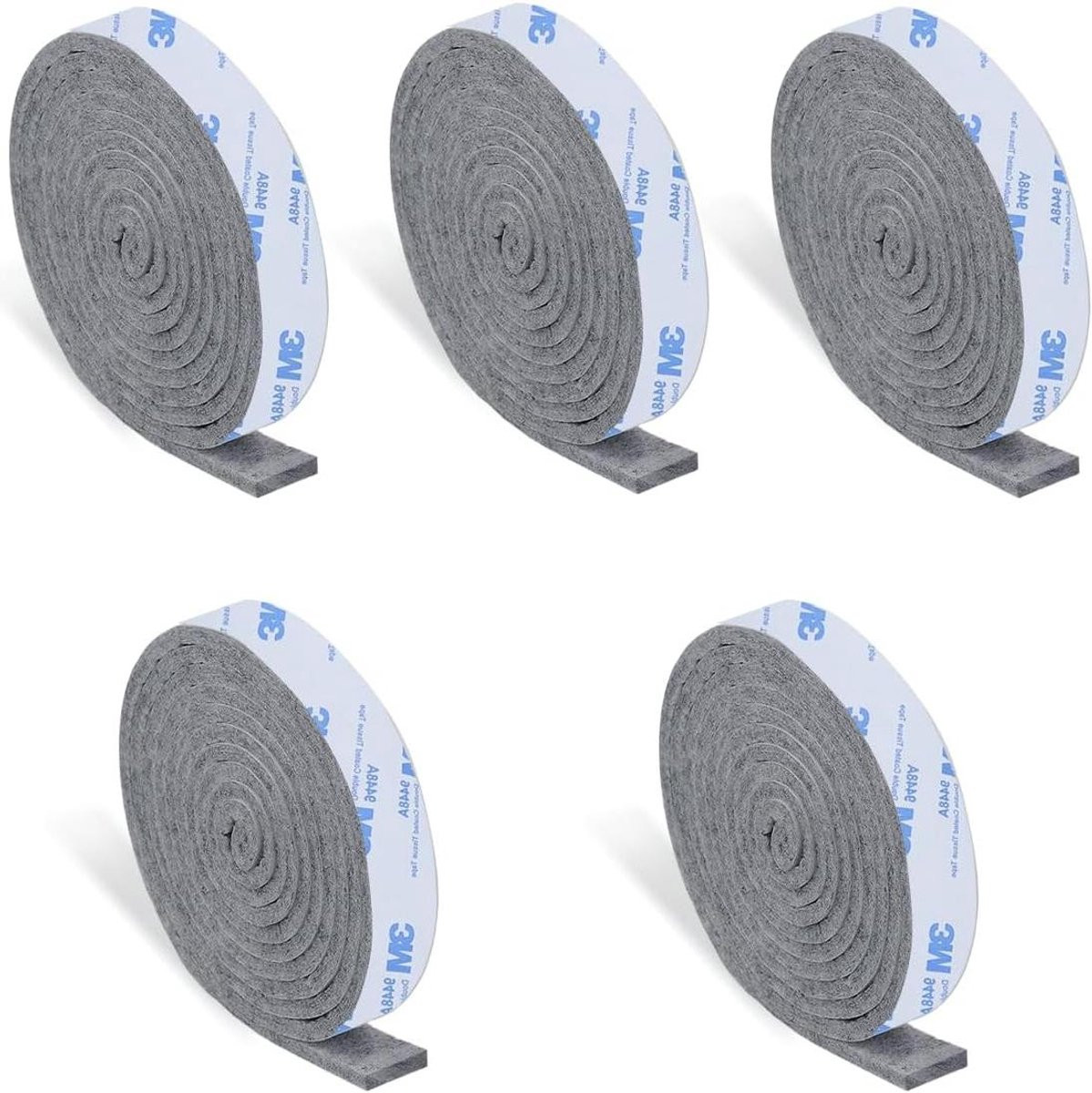 Meubelvilten pads Grijs - Zelfklevende viltstrips vloerbeschermer - 100 x 2 cm