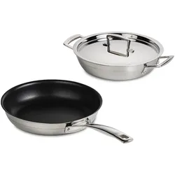 Le Creuset 3-ply Pfannenset 24 cm, Pfannenset + Topfset, Silber