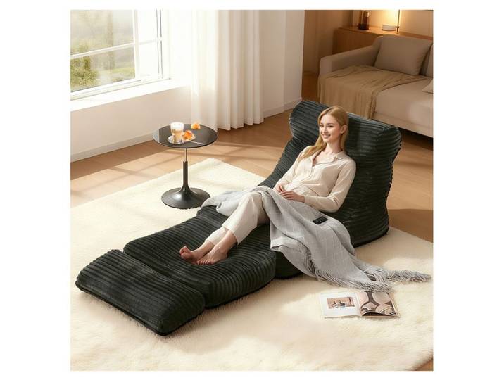 Luscriate – canapé pliant 2-en-1 fauteuil canapé-lit portable et confortable idéal pour la chambre et le salon – noir