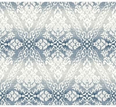 York Wallcoverings Tudor Diamond Damask Navy Wallpaper