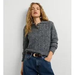 Pepe Jeans für Damen. PL7000216 Alison Poloshirt grau (L), Lässig, Polyester, Langarm