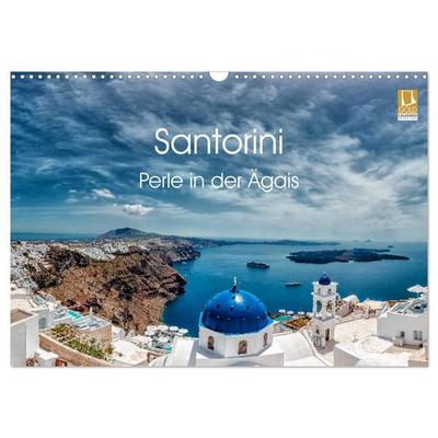 Santorini - Perle in der Ägais (Wandkalender 2027 DIN A3 quer), CALVENDO Monatskalender