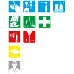 Piktogramm-Serie NOTFALLMEDIZIN K 11 kleine Piktogramme, je ca. 33 x 33 mm