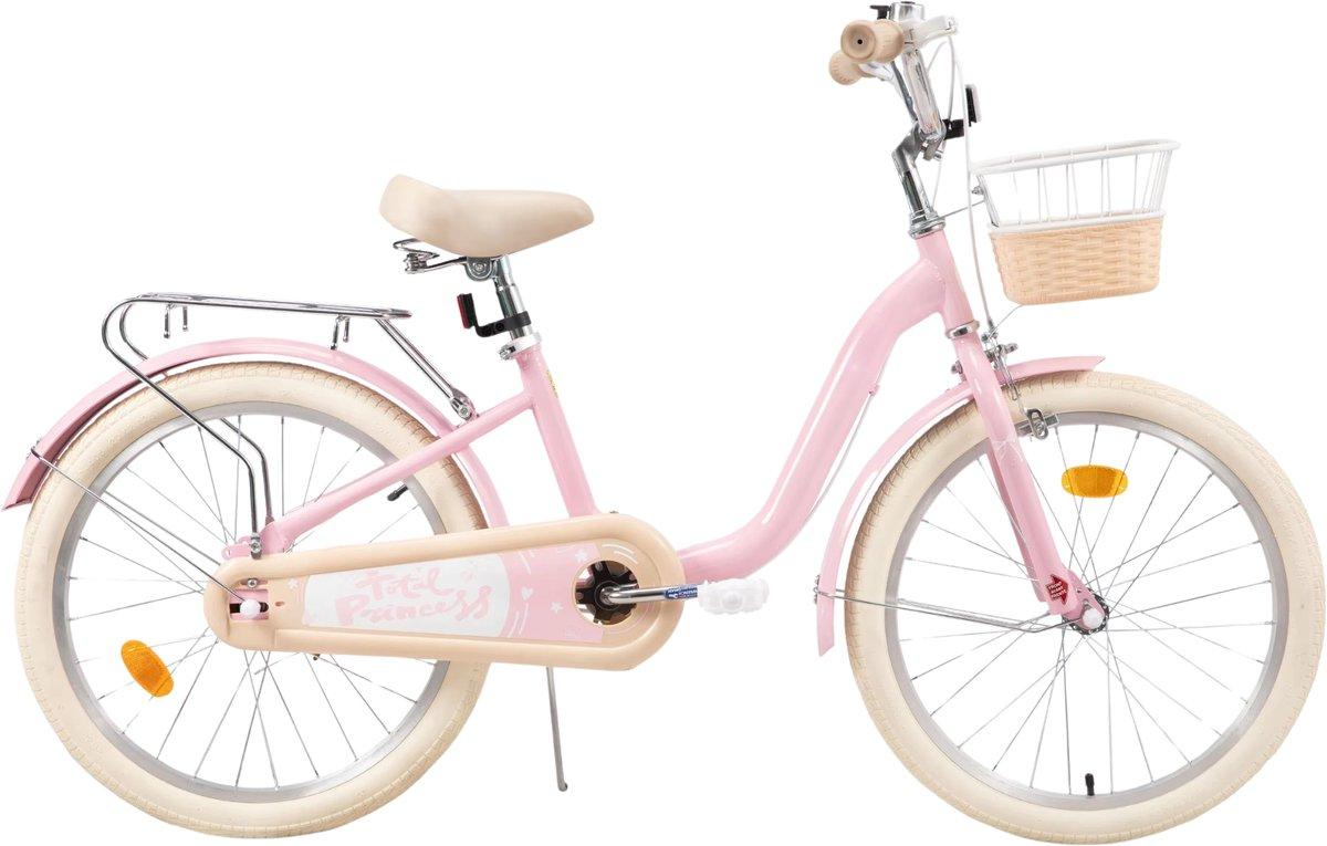 Kinderfahrrad - Für Kinder von 3-10 Jahren - Mit Stützrädern, Fahrradkorb & Gepäckträger - 51 cm