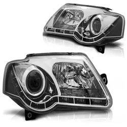 LED Tagfahrlicht Scheinwerfer passend für VW Passat 3C B6 05-10 chrom