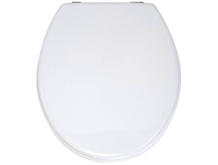 WC-Sitz WENKO Prima , weiß, MDF - Mitteldichte Holzfaserplatte, WC-Sitze, WC-Sitz, matt, aus MDF, feuchtigkeitsresistent, Edelstahlbefestigung