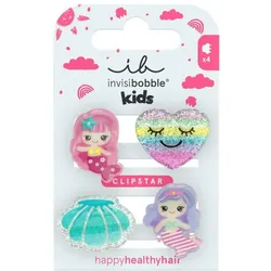Invisibobble, Haarklammer + Haarclips, Clipstar Kids Mermaid Dreams Glitter Hair Clips Set (4 Stk.)