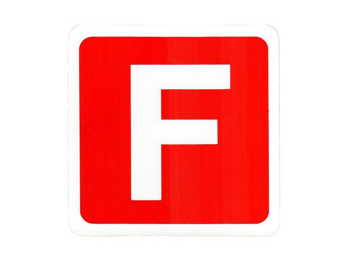 Schild Feuermelder F 7.5 × 7.5 cm