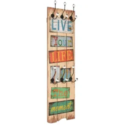 vidaXL Wandgarderobe mit 6 Haken 120 x 40 cm "LIVE LIFE"
