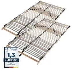 Sleepneo Lattenrost 180x200, Ergonomischer 7 Zonen Lattenrost aus Buchenholz, 42 Latten, Hergestellt in Deutschland, Lattenrost Selbstmontage, Traglast 150kg