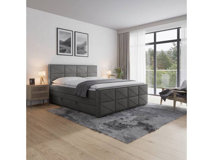 Boxspringbett Helsinki ca. 180x200 cm Anthrazit