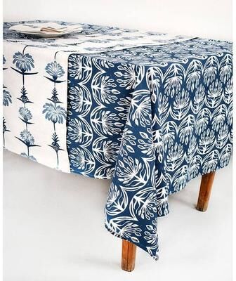 "French Home Botanical 59"" x 78"" Tablecloth - Indigo"
