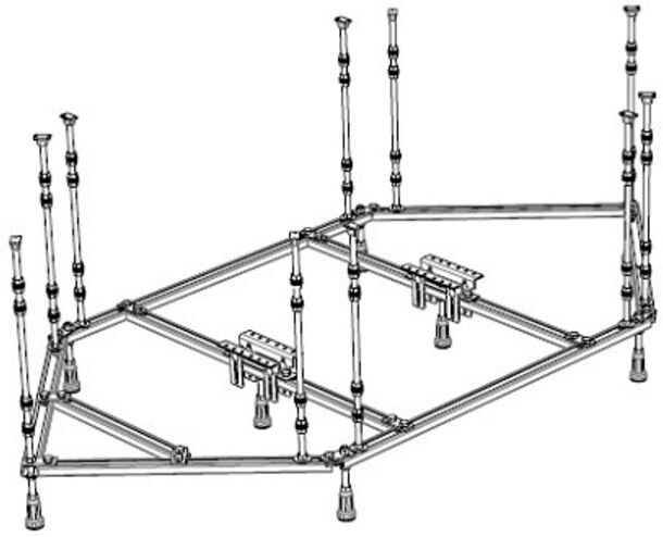 Hoesch Spezial-Untergestell Sechseck, 205x90cm, für Badewanne (120907)
