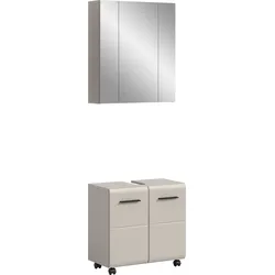 Badmöbel-Set INOSIGN "FLORENZ, 2-tlg. Bad-Kombination, hochwertige MDF-Front", kaschmir nachbildung, B:60cm H:185cm T:30cm, Kastenmöbel-Sets, Badmöbel-Set, Bad-Kombination, Bad-Möbel, Badezimmer, Kombination, Kombi