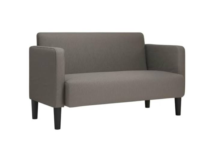 Coespram Zweisitzer-Sofa Hellgrau 109 cm Sitzbreite Cord Couch Klein Federkern und Schaumstoffpolsterung bieten stabilen Sitzkomfort für Schlafzimmer, Arbeitszimmer oder gemütliche Leseecken.