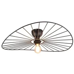 Reality Leuchten Deckenleuchte Chapeau Metall Schwarz 60 cm