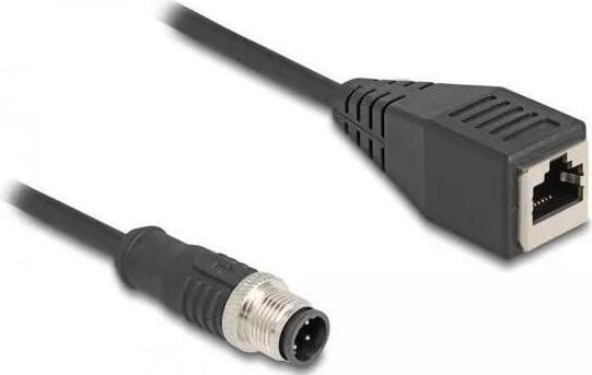 Delock 60067 M12 Adapterkabel D-gecodeerd 4 Pin ST naar RJ45, 50 cm