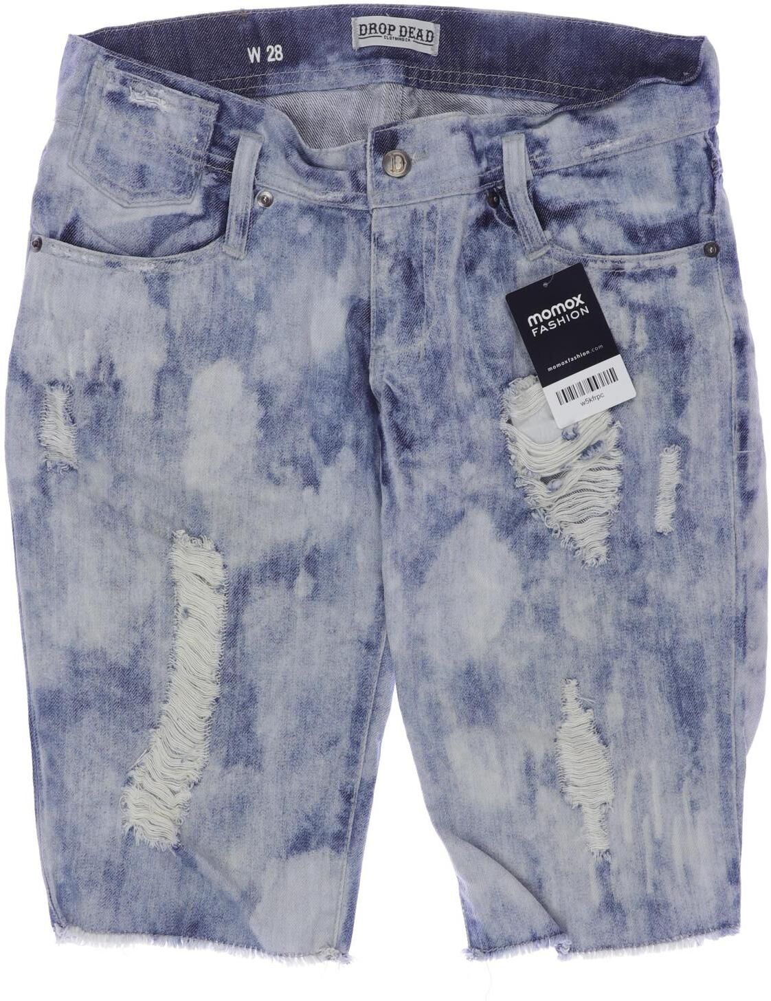 Drop Dead Herren Shorts, Hellblau, Gr. W28, Baumwolle - Second Hand