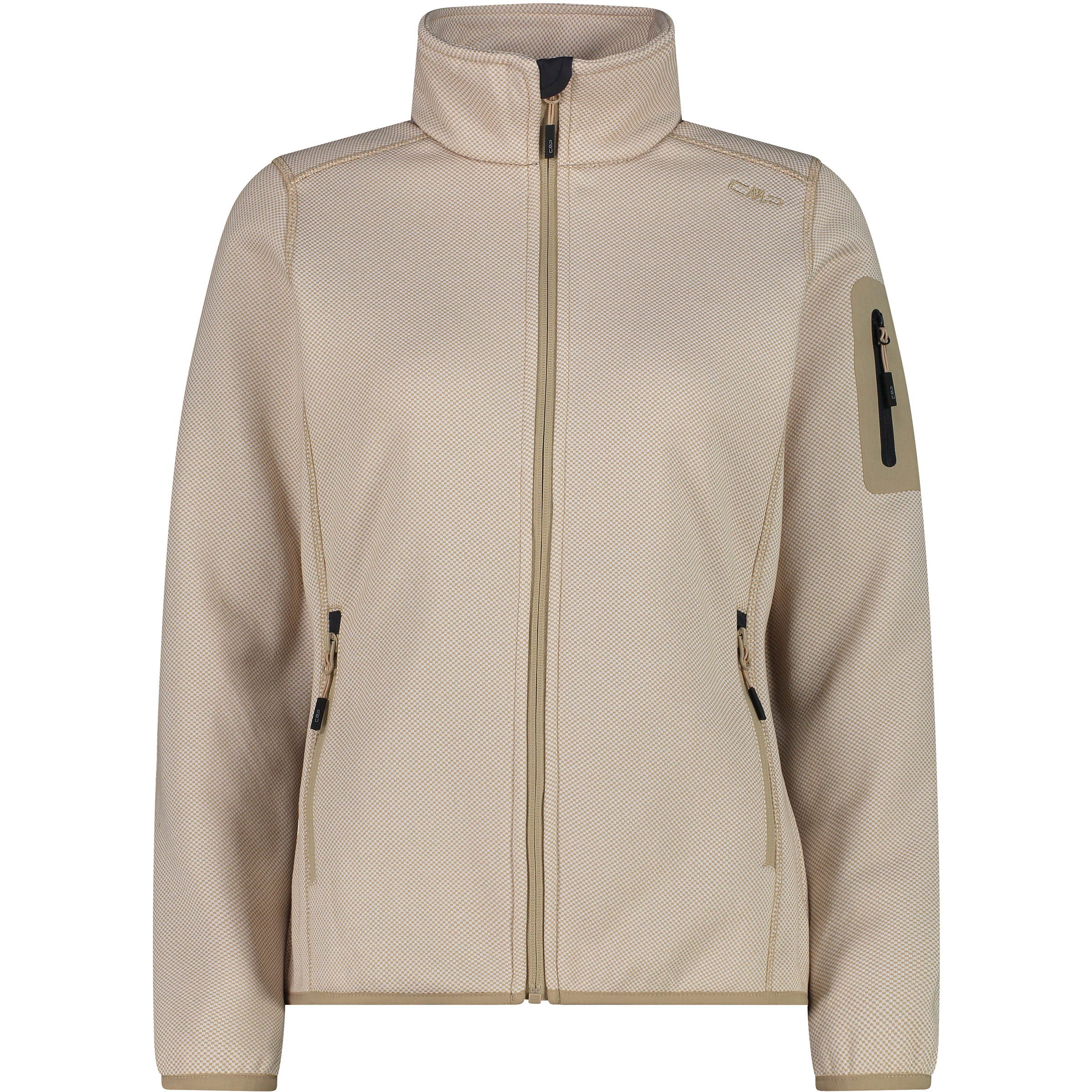 CMP Strick Fleece Damen Fleecejacke weiss Größe XL Trekking Atmungsaktiv