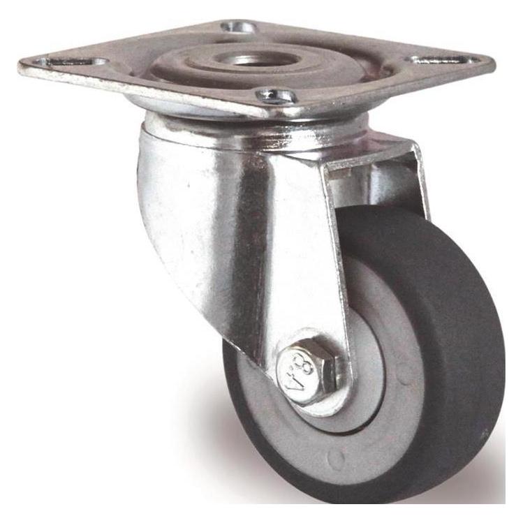 Tecwerk Lenkrolle Rad-Ø 75 mm Tragfähigkeit 75 kg mit Anschraubplatte Gummi grau (2000276018)