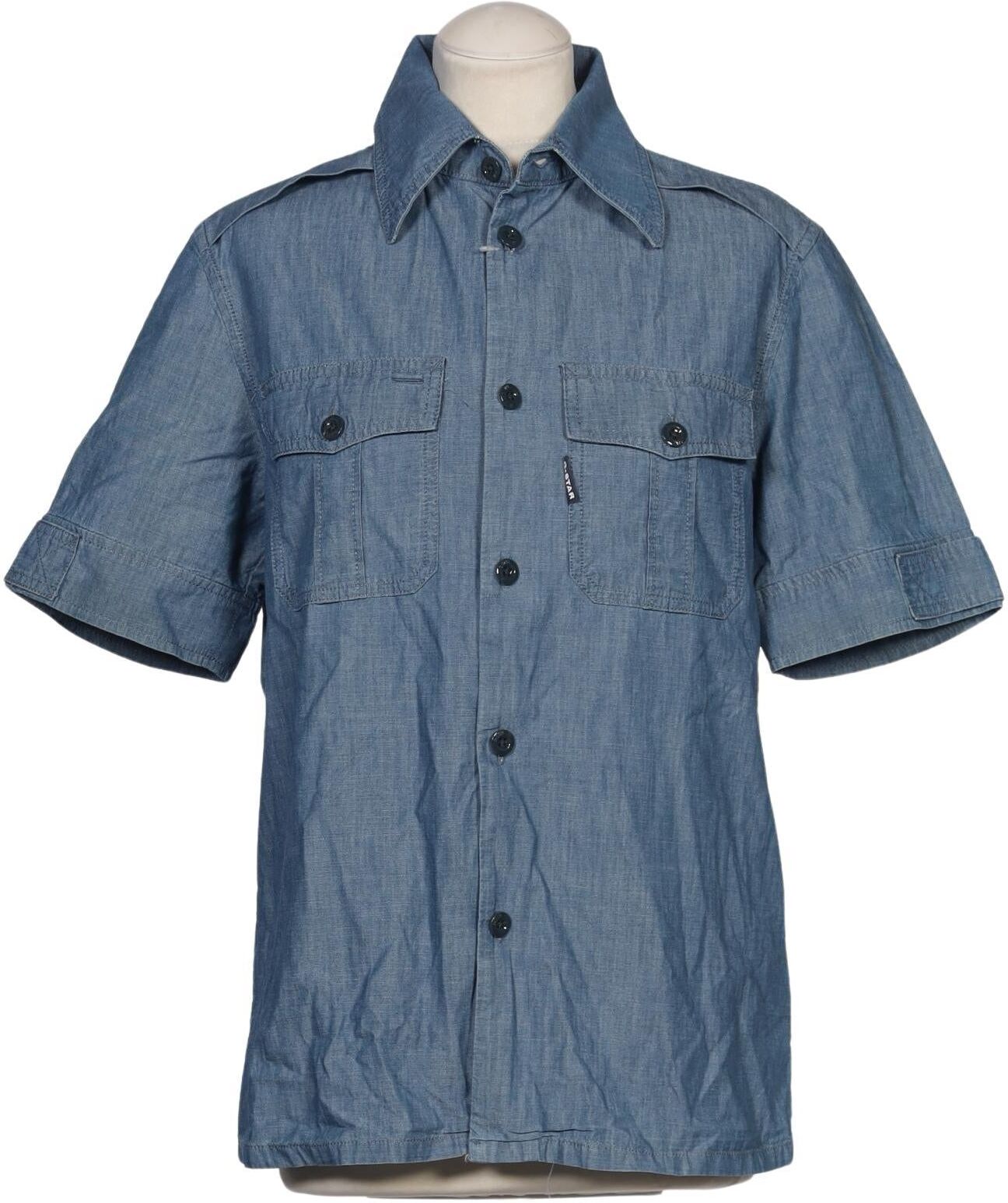 G Star RAW Damen Bluse, Blau, Gr. M, Baumwolle - Second Hand