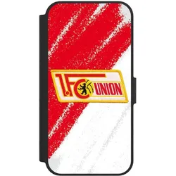 Nivocase Klapphülle für Apple iPhone 16e Handyhülle aus Kunst Leder NIVOflip schwarz 1. FC Union Berlin (Apple iPhone 16e), Smartphone Hülle, Schwarz