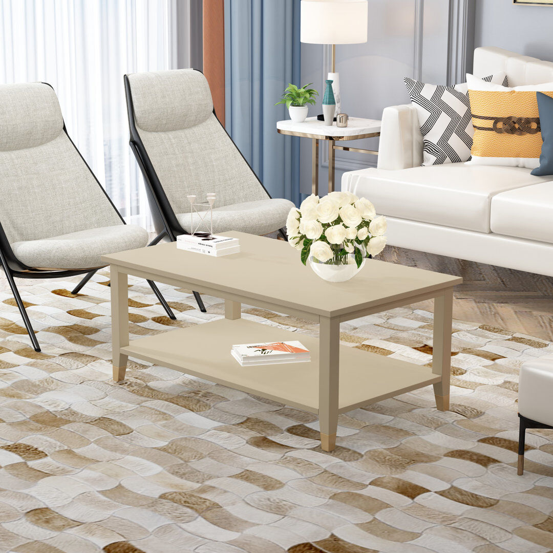 Latitude Run Athina Frame Coffee Table with Storage Clay/Clay