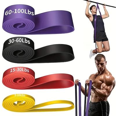 4er Widerstandsbänder-Set – Klimmzughilfe Übungsbänder für Muskeltraining, Beintraining, Kraft, Fitness Figurformend, für Männer geeignet Frauen
