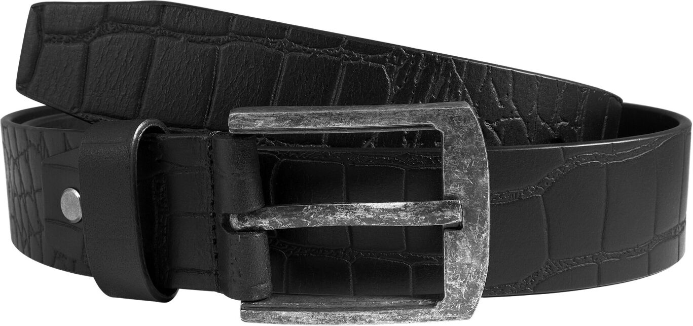 Ledergürtel LEONARDO VERRELLI "Echtleder Herrengürtel, 80 - 140 cm Bundweite", Herren, Gr. 110, schwarz, Echtleder, Gürtel Ledergürtel