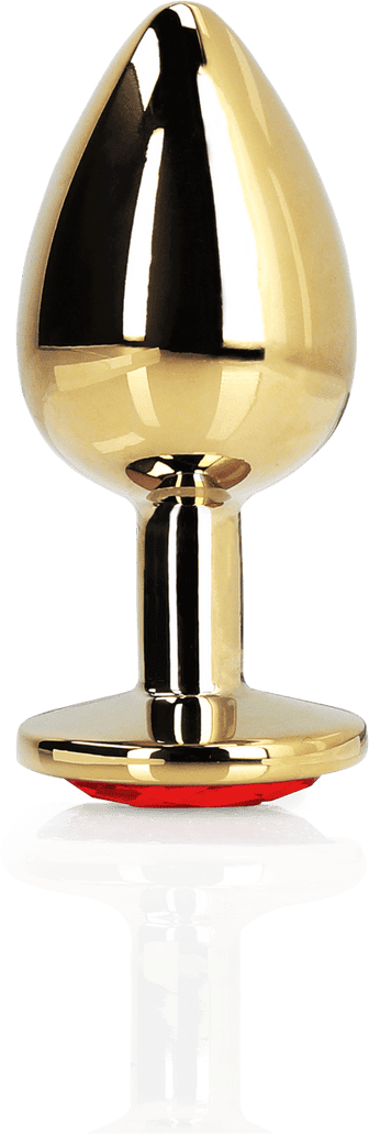 Ouch Plug Coeur - Medium - Gold/Ruby Red