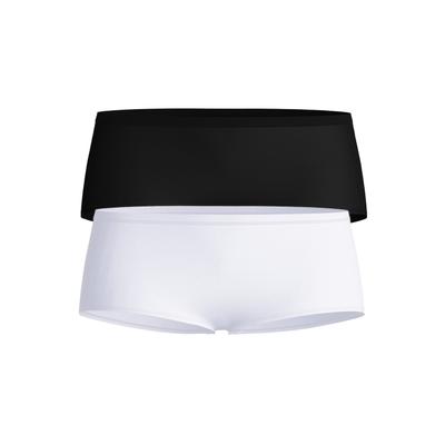 Slip CALIDA "Slip Sleek Skin Hipster Slip 2P 2er Pack", Damen, Gr. 44-46, bunt (weiß, schwarz), Obermaterial: 73% Polyamid PA. 27% Elasthan EL., Unterhosen Slip