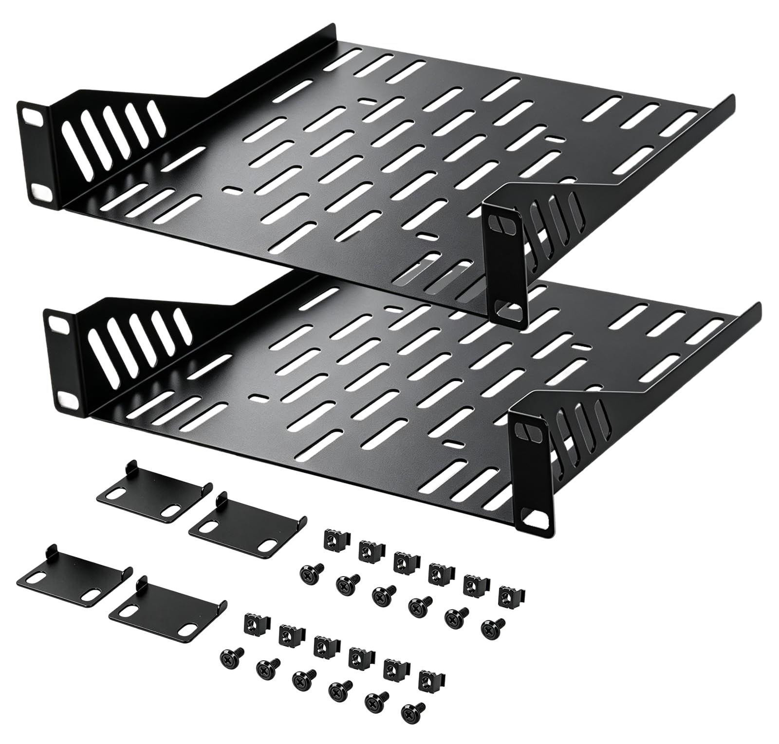 Selius 2 stuks 10 inch serverrack planken, 1U, Diepte: 200 mm