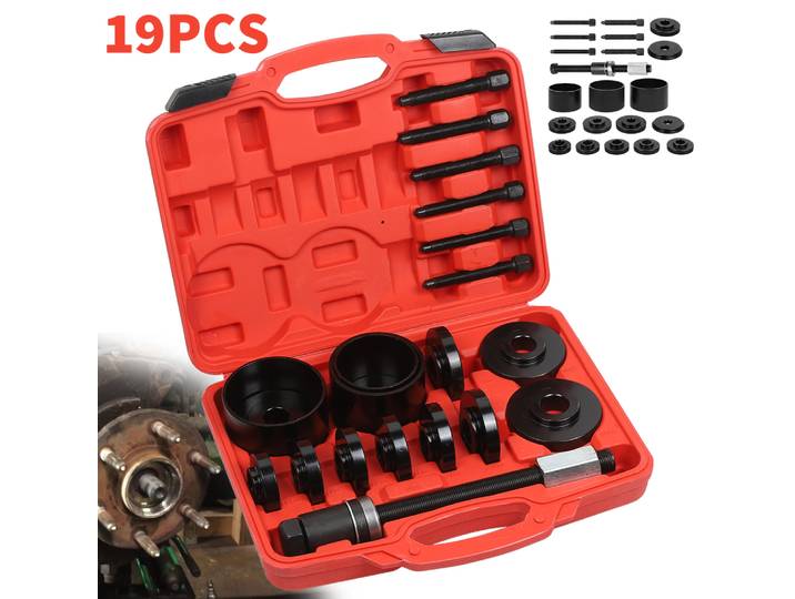 Kit de 19 outils extracteurs de roulements pour démontage et installation de roulements de roue avant de voiture, outils de réparation de roues avant automobile