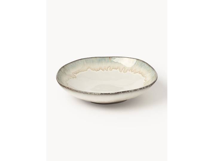 Assiettes creuses artisanales Myrtille, 4 pièces