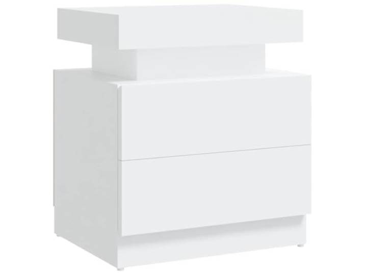 GHVBNMF Nachttisch Weiß 45x35x52 cm Holzwerkstoff Nachtschrank Kompakt verarbeitete Ablage mit integriertem Stauraum für das Schlafzimmer, pflegeleicht und stabil konstruiert.